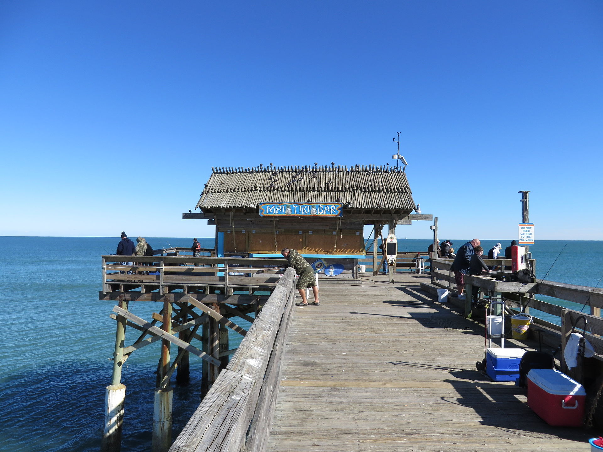 Cocoa Beach Pier on a clear day.