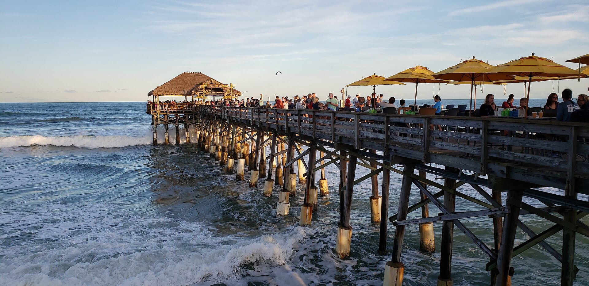 Cocoa Beach Pier at sunset.