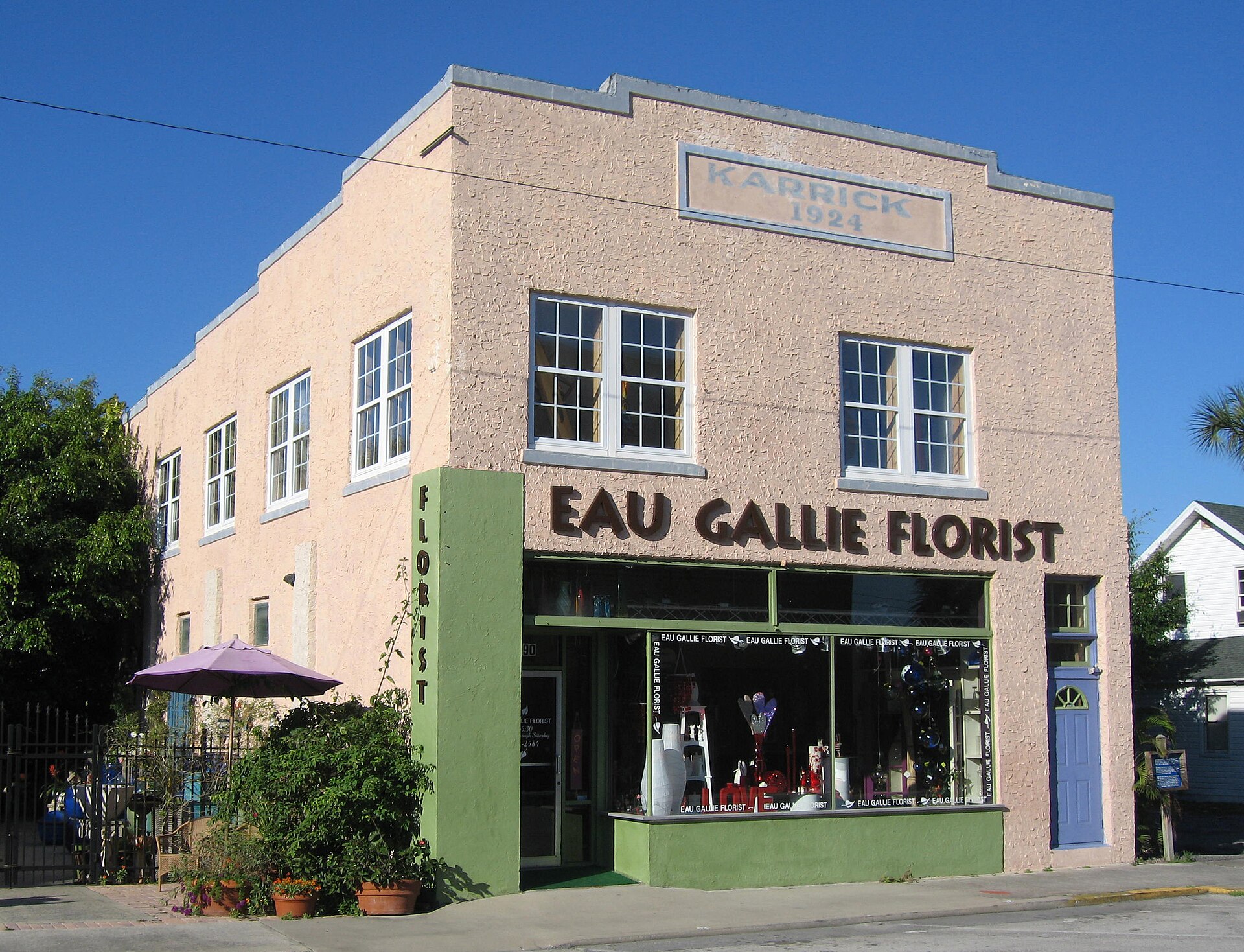 Karrick Building, a surviving commercial building from historic Eau Gallie, Florida.