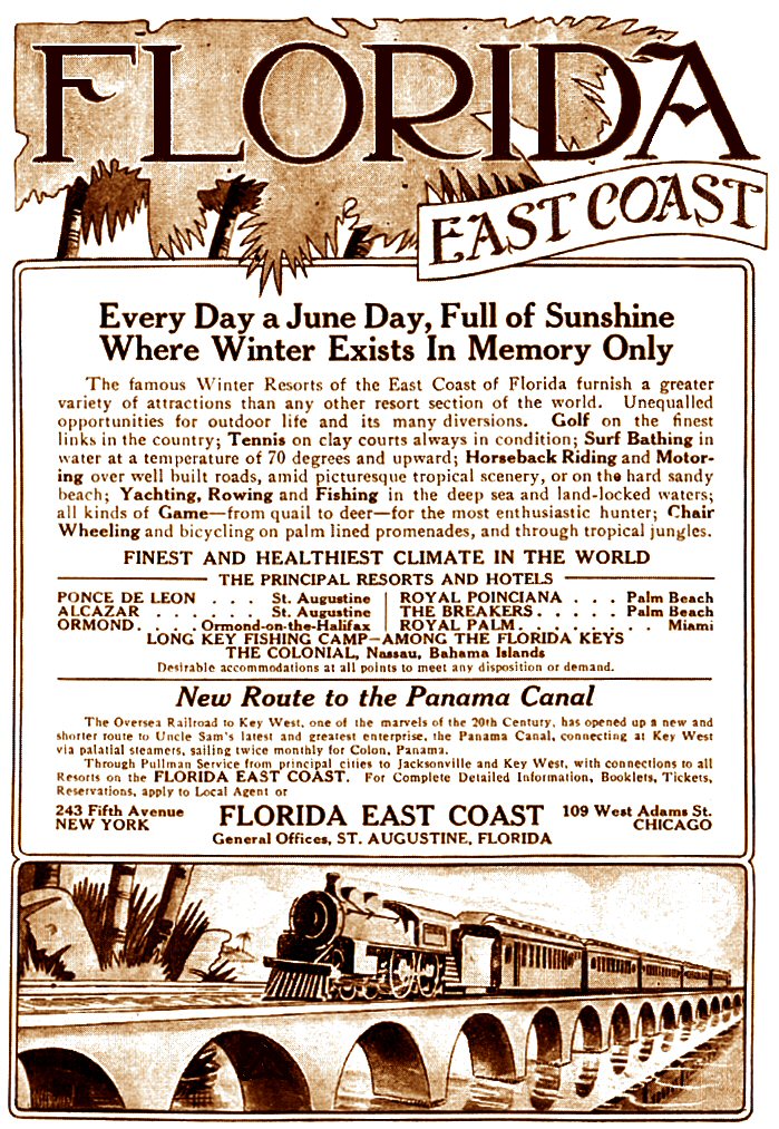 1913 Florida East Coast Railway advertisement.