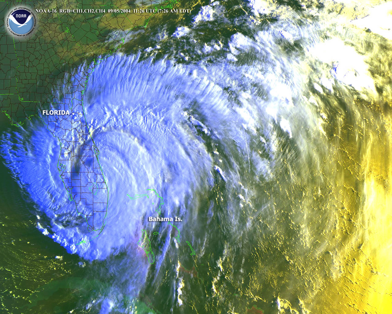 Hurricane Frances satellite image, September 5, 2004.