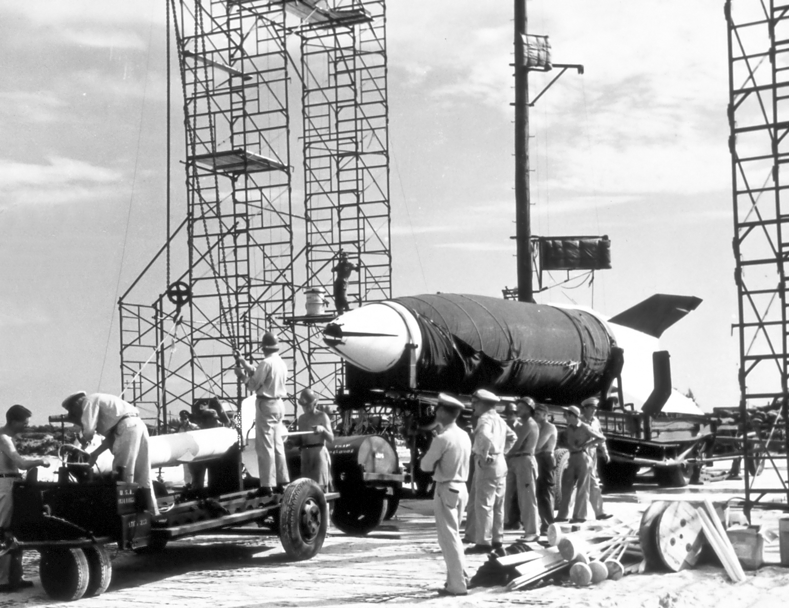 V-2 rocket on the Air Force Eastern Test Range, 1950.